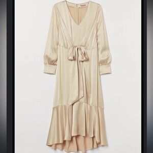 H&M Elegant Cream Midi Dress Size 14 NEW! With tags!